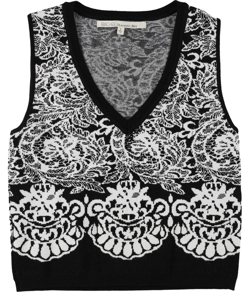 Rachel Roy Womens Jacquard Crop Top Blouse