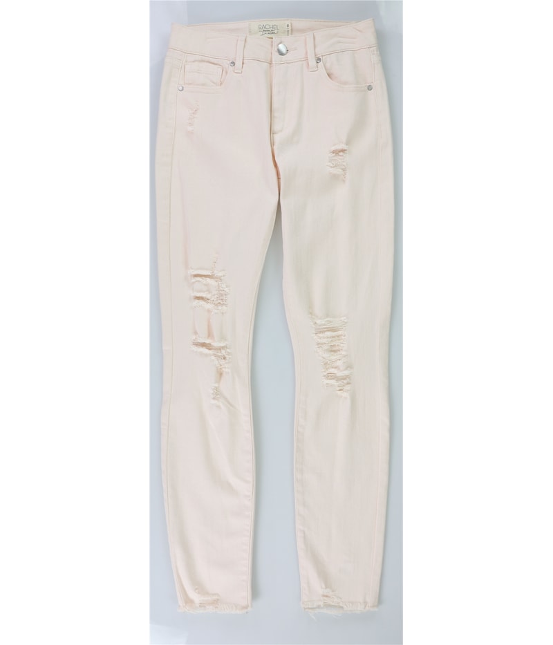 Rachel Roy Womens Ripped Raw Hem Tapered Skinny Jeans