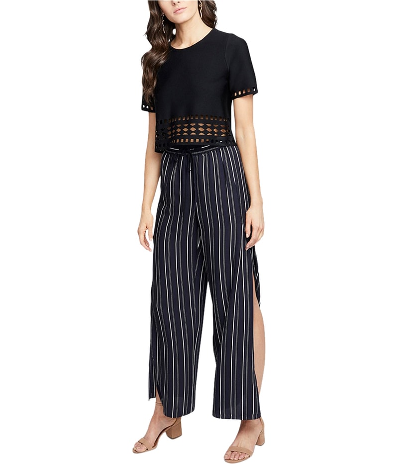 Rachel Roy Womens Side Slit Straight Leg Dress Pants