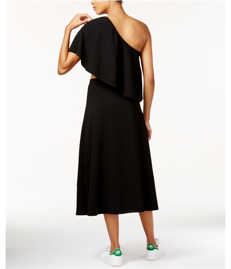 Rachel Roy Womens Flounce Midi One Shoulder Dress