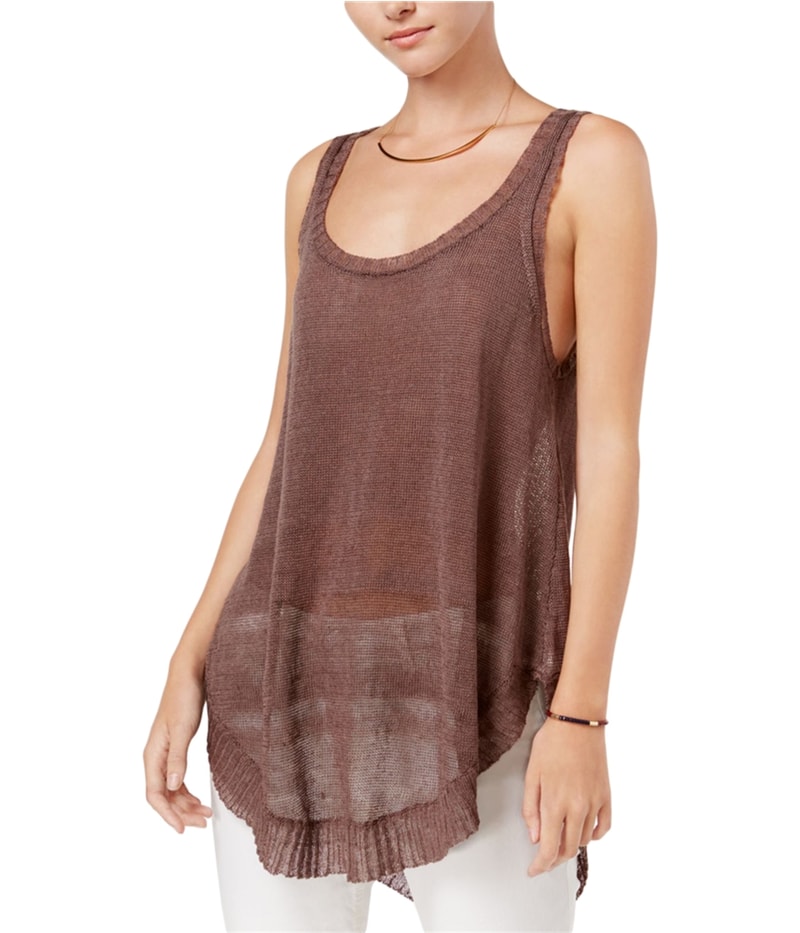 Rachel Roy Womens Contrast Sweater Tank Top