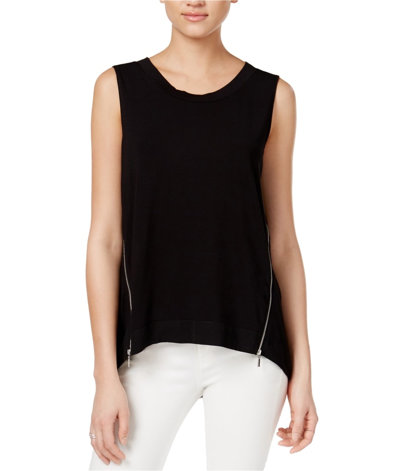 Rachel Roy Womens High-Low Zip-Detail Tank Top