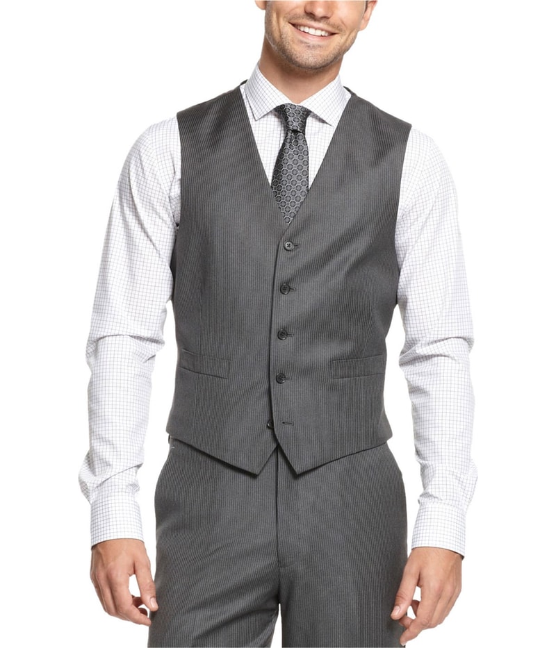 Ryan Seacrest Mens Pinstripe Five Button Vest