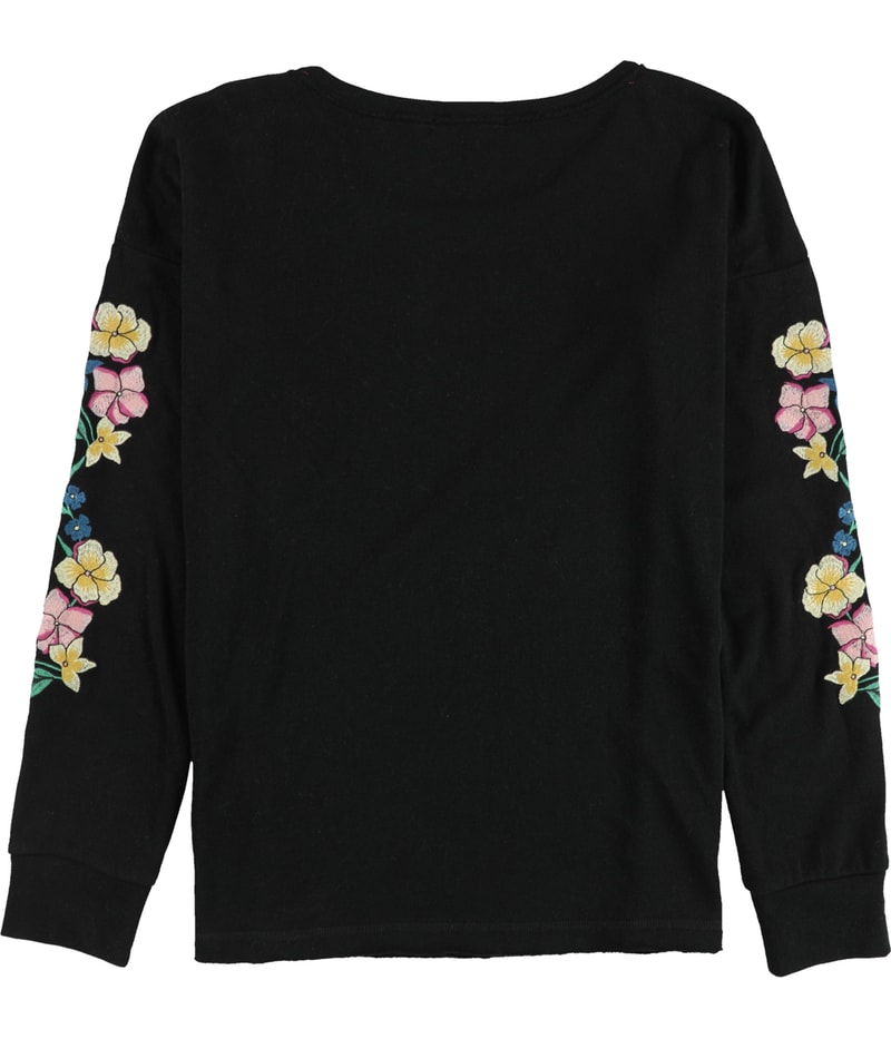 P.J. Salvage Womens Embroidered Sleeves Pajama Sweater