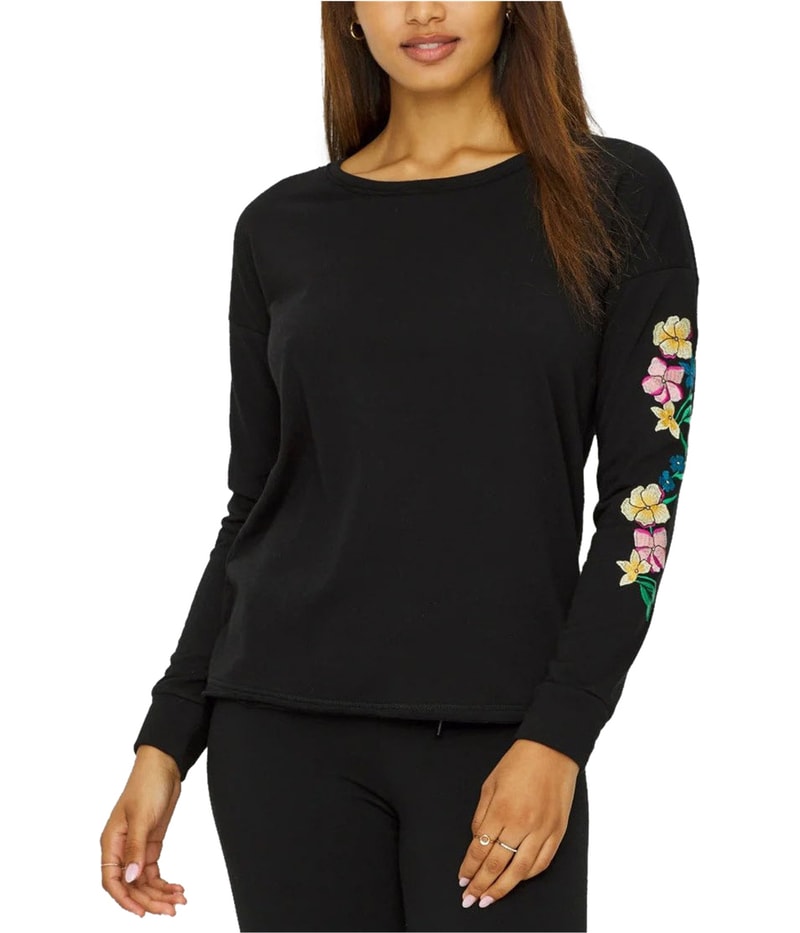 P.J. Salvage Womens Embroidered Flowers Pajama Sleep T-shirt
