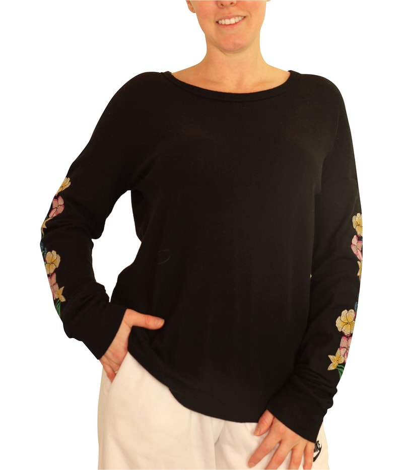 P.J. Salvage Womens Embroidered Flowers Pajama Sleep T-shirt