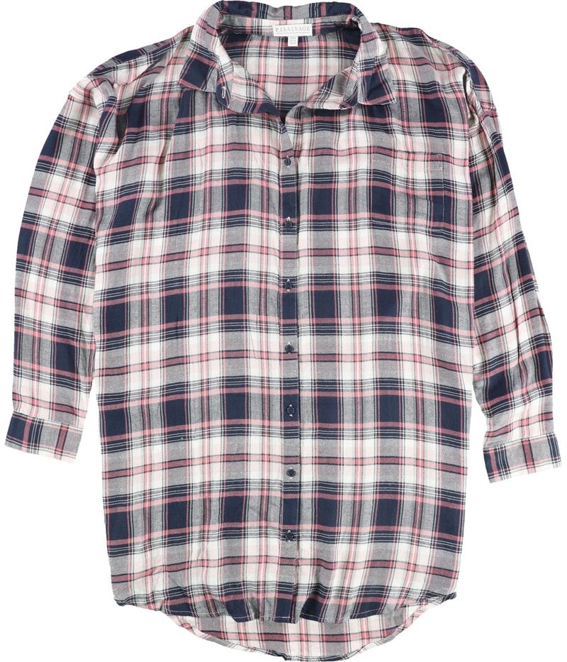 P.J. Salvage Womens Plaid Pajama Shirt Dress
