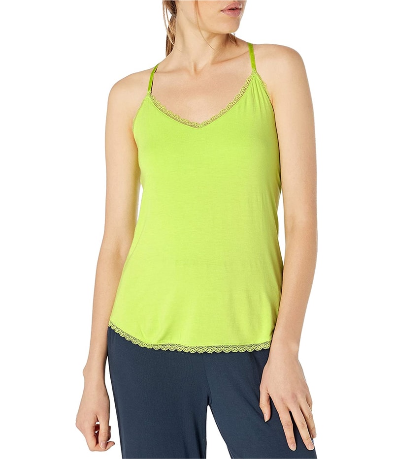 P.J. Salvage Womens Lace Trim Pajama Sleep Cami Tank Top