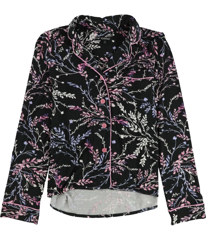 P.J. Salvage Womens Floral Print Button Down Pajama Tops