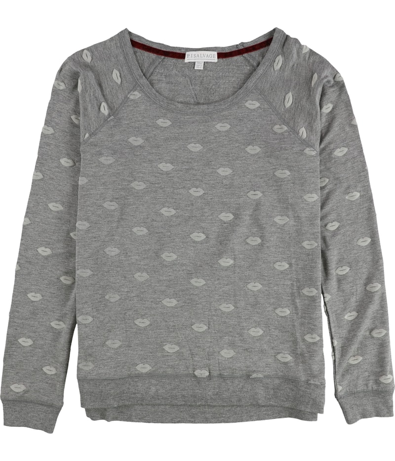 P.J. Salvage Womens Felt Kisses Pajama Sweater
