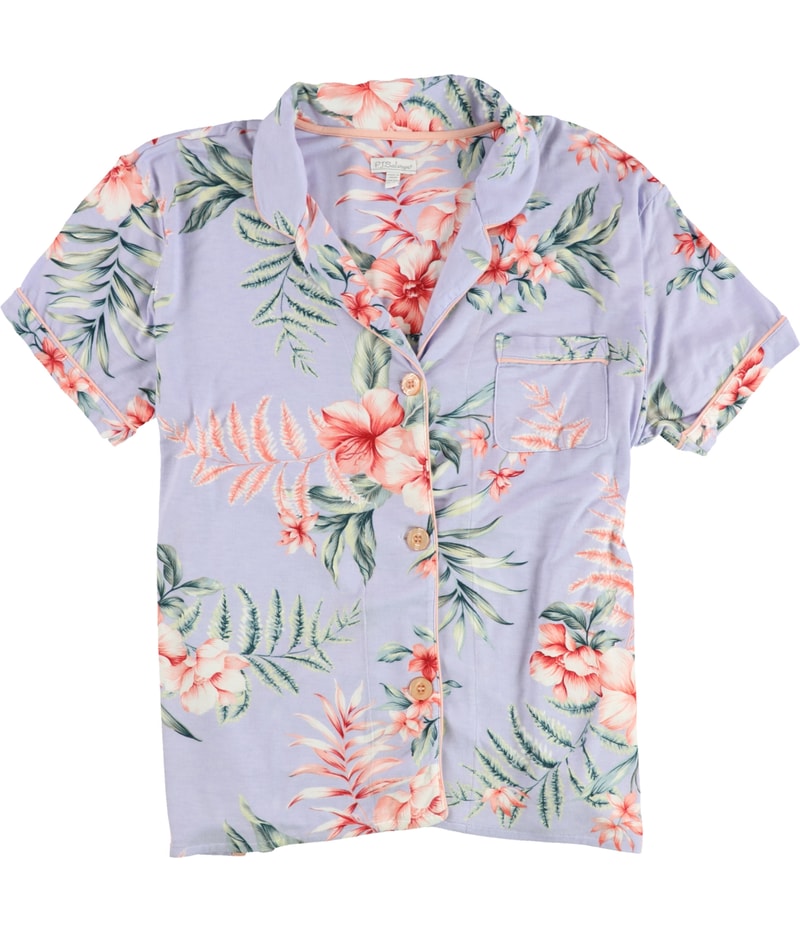 P.J. Salvage Womens Paradise Button Down Pajama Tops