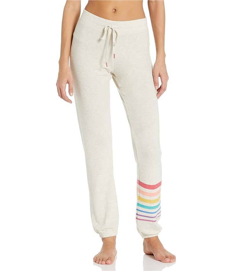 P.J. Salvage Womens Rainbow Striped Leg Pajama Sweatpants