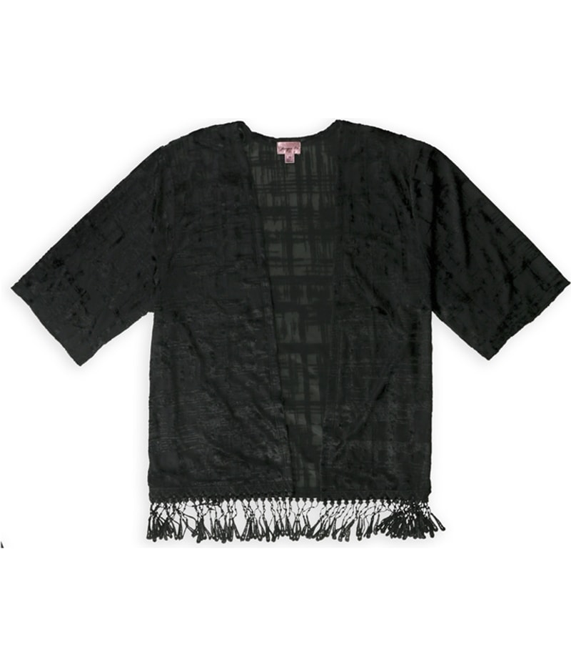 Juniper Ln Womens Grid Burnout Shawl Sweater