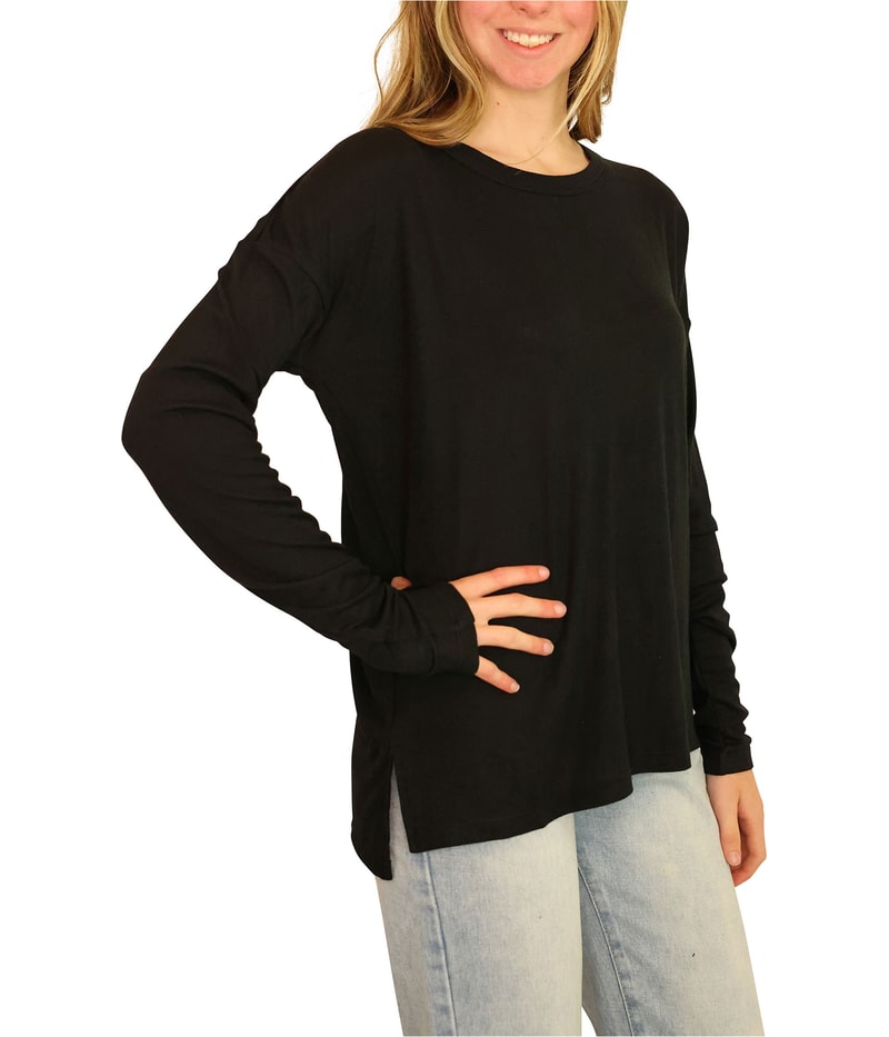 P.J. Salvage Womens Rib-Knit Thermal Pajama Shirt