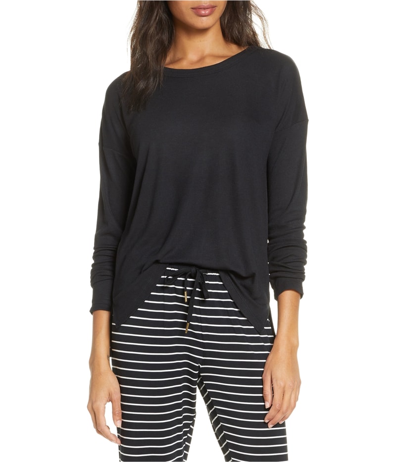 P.J. Salvage Womens Rib-Knit Thermal Pajama Shirt