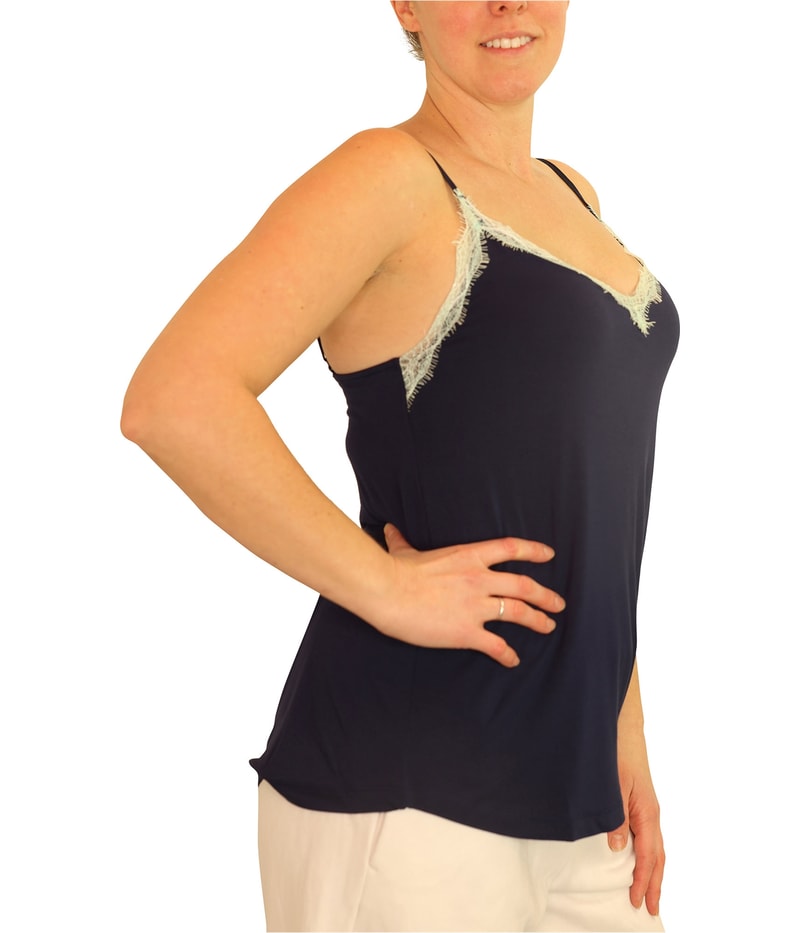 P.J. Salvage Womens Morning Sunshine Lace Pajama Sleep Cami Tank Top