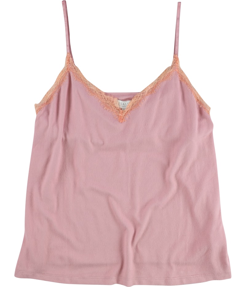 P.J. Salvage Womens Soft Lace Detail Pajama Sleep Cami Tank Top