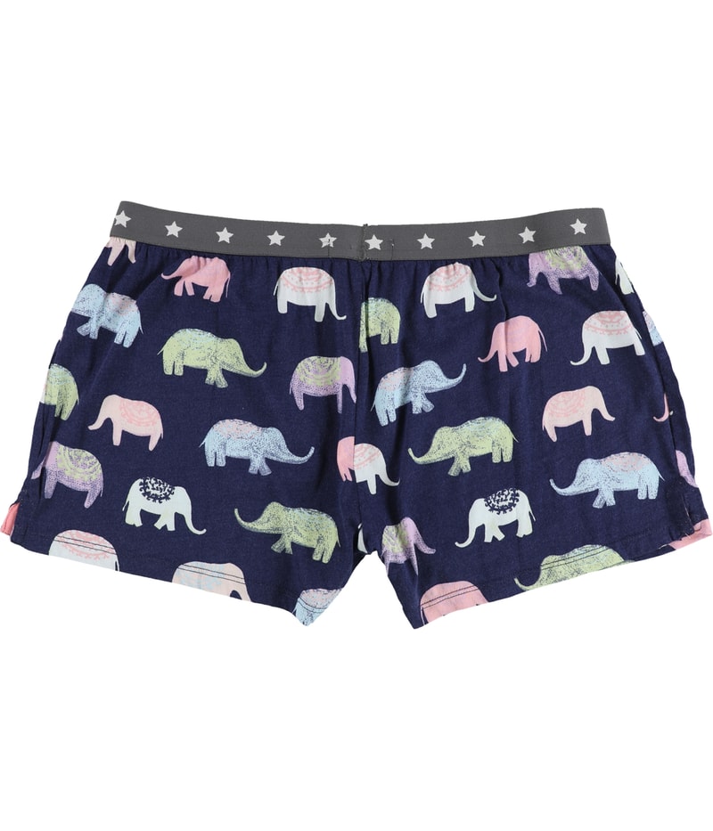 P.J. Salvage Womens Colored Elephants Pajama Shorts