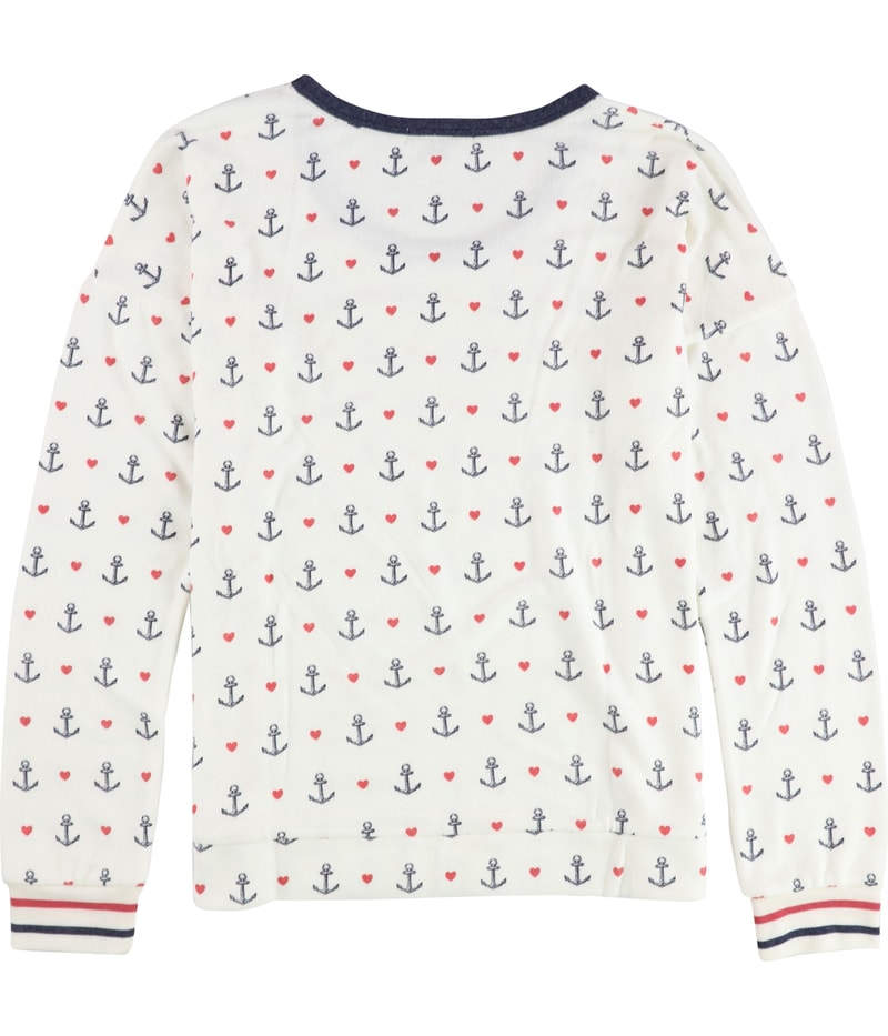 P.J. Salvage Womens Anchors & Hearts Pajama Sweater