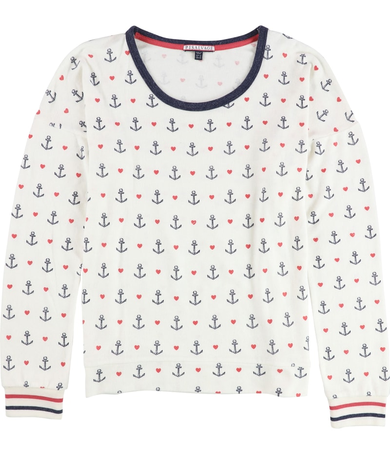 P.J. Salvage Womens Anchors & Hearts Pajama Sweater