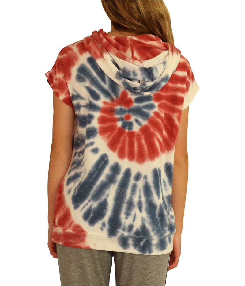 P.J. Salvage Womens Red White&Blue Tye-Dye Pajama Sweatshirt Top, view 3