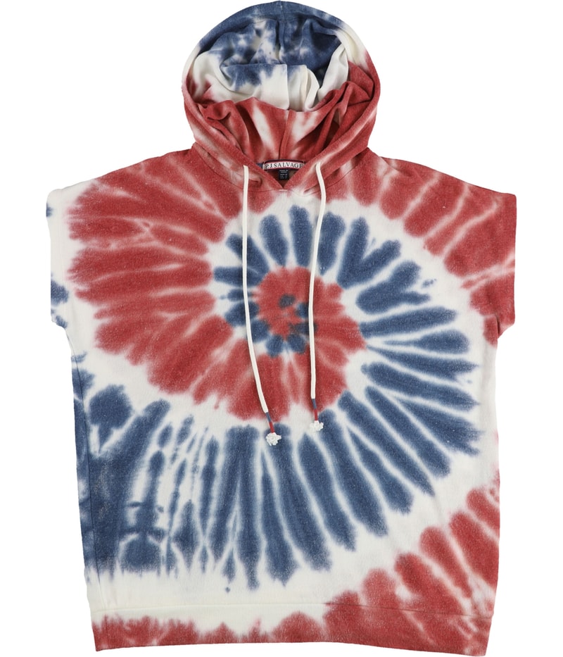 P.J. Salvage Womens Red White&Blue Tye-Dye Pajama Sweatshirt Top, view 4