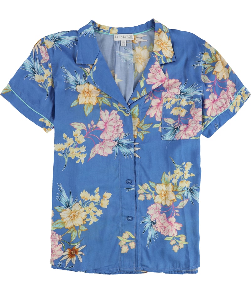 P.J. Salvage Womens Floral Button Down Pajama Tops