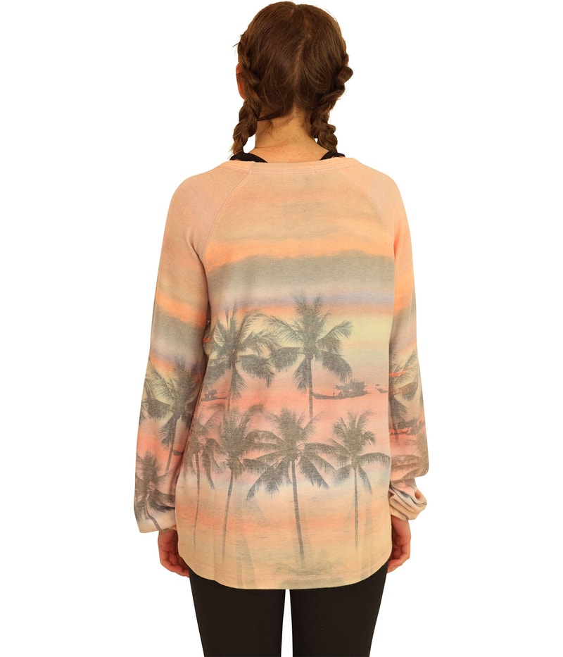 P.J. Salvage Womens SunSet With Palm Trees Pajama Sleep T-shirt