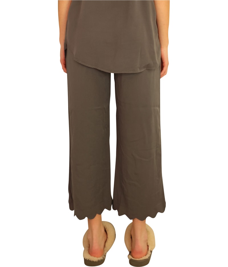 P.J. Salvage Womens Crop Scalloped Hem Pajama Lounge Pants