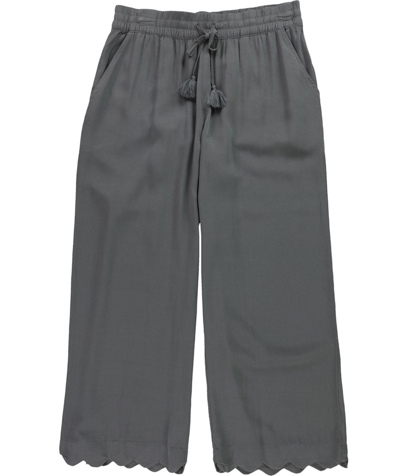 P.J. Salvage Womens Crop Scalloped Hem Pajama Lounge Pants