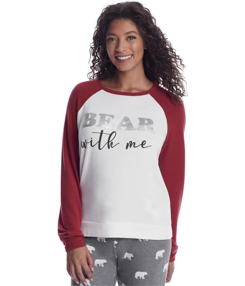 P.J. Salvage Womens Bear With Me Pajama Sweater