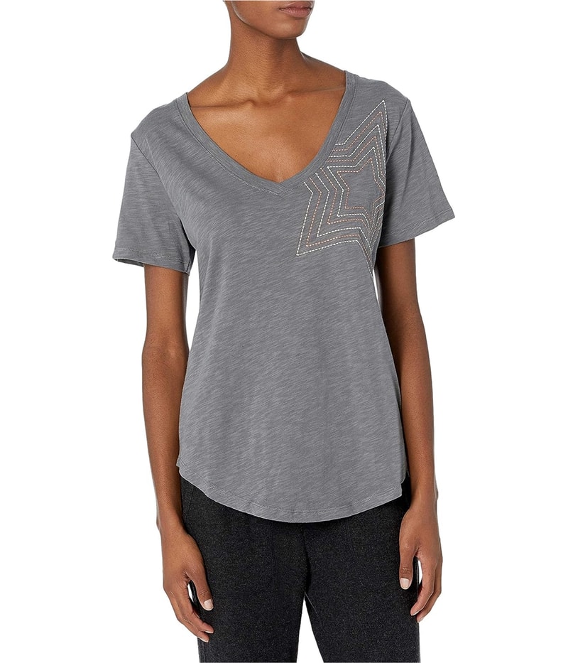 P.J. Salvage Womens Embroidered Star Pajama Sleep T-shirt