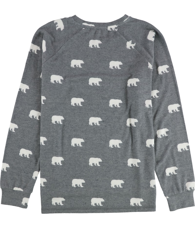 P.J. Salvage Womens Polar Bears On Gray Pajama Sweater
