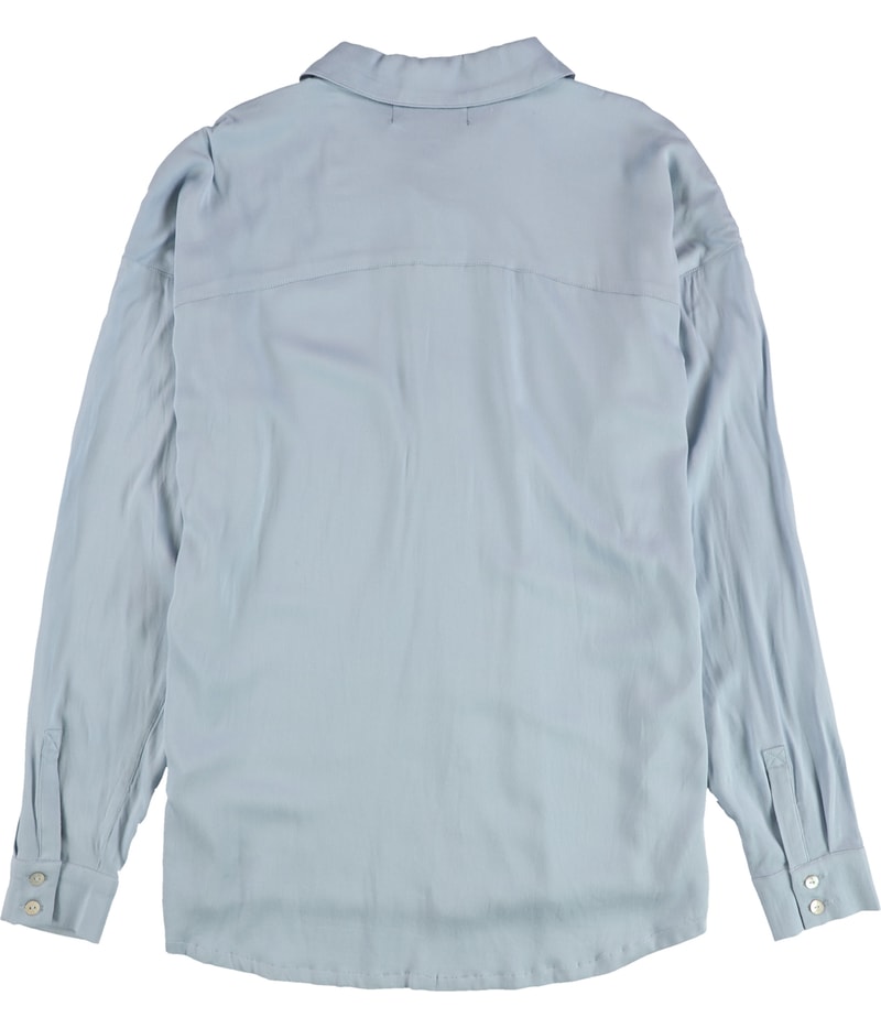 P.J. Salvage Womens Solid High Low Hemline Button Down Pajama Tops