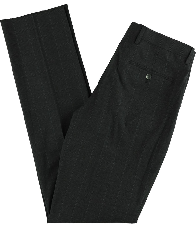 Ben Sherman Mens Windowpane Straight Leg Dress Pant Slacks in Charcoal, image 2 of 2