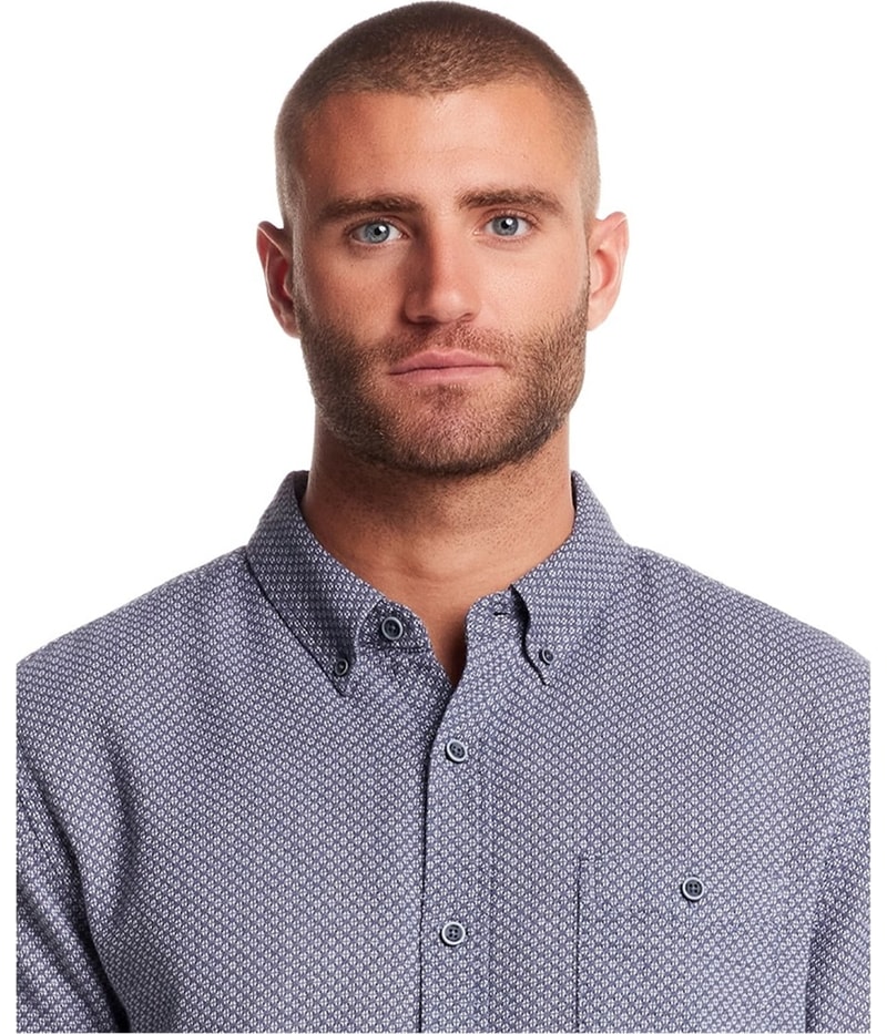 Weatherproof Mens Geometric Dobby Button Up Shirt