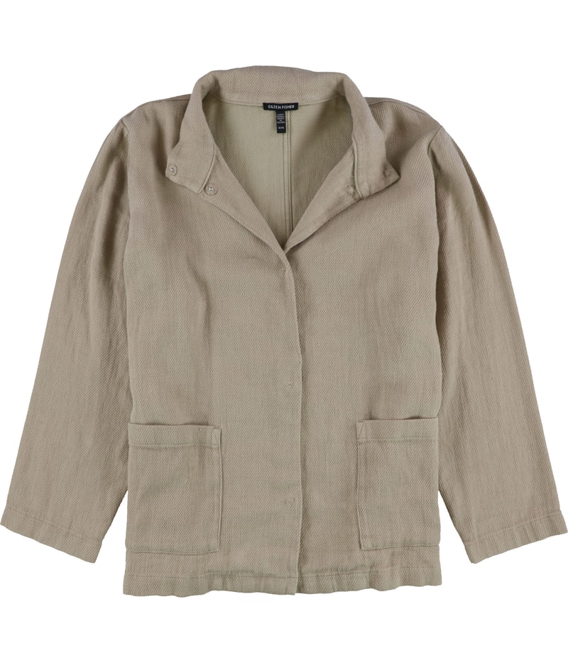 Eileen Fisher Womens Patch Pocket Knit Jacket