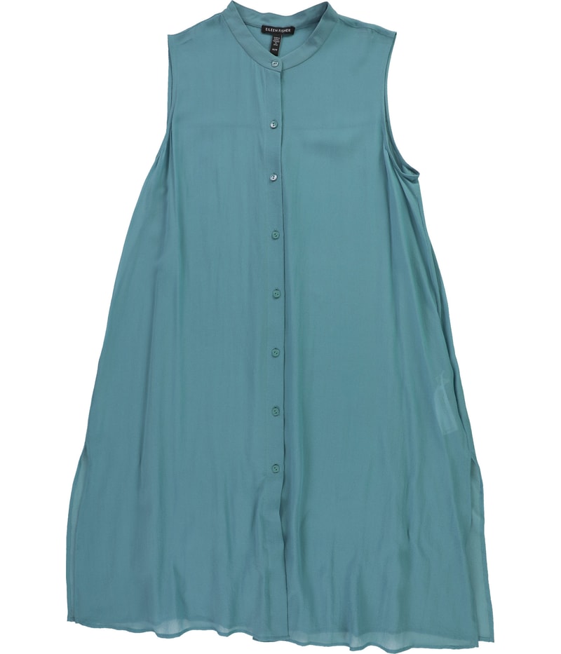 Eileen Fisher Womens Silk Tunic Blouse