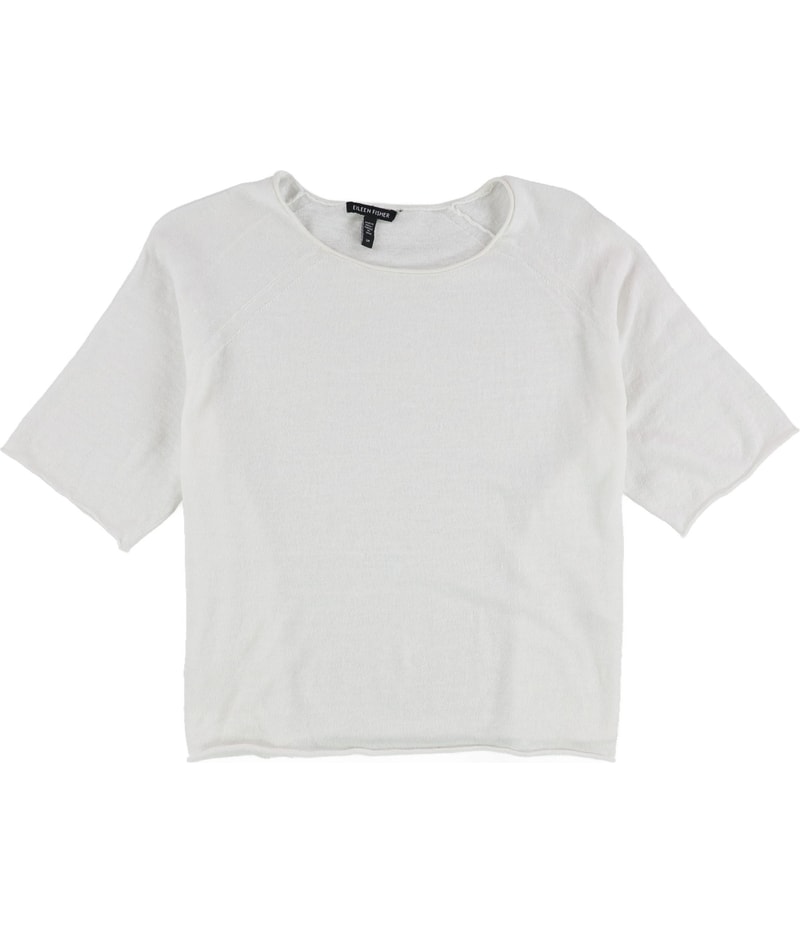 Eileen Fisher Womens Linen-Blend Basic T-Shirt