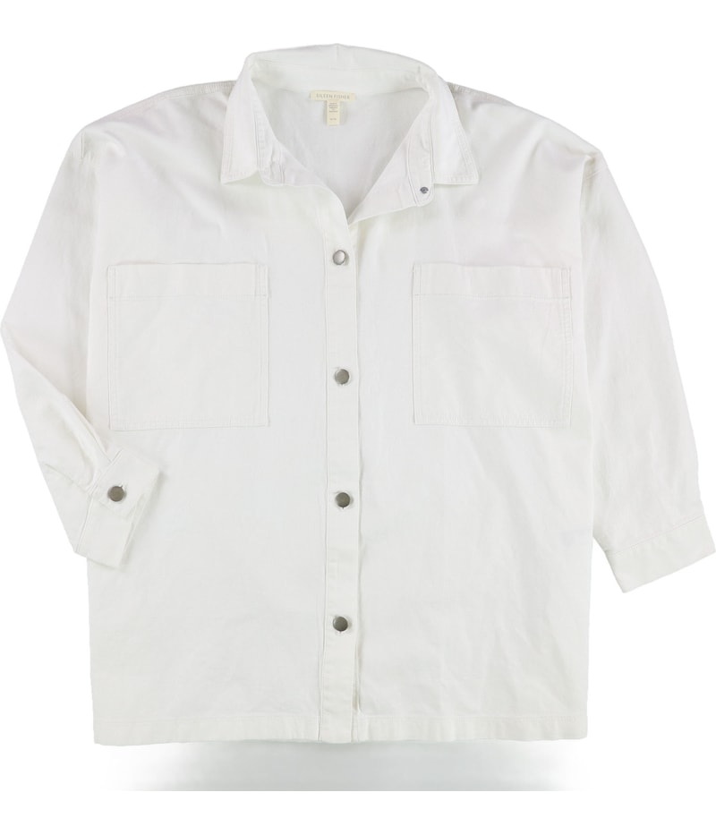 Eileen Fisher Womens Boxy Shirt Jacket