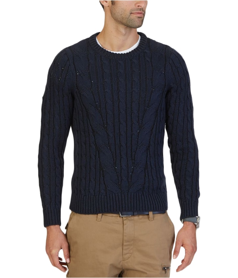 Nautica Mens Cable Knit Pullover Sweater