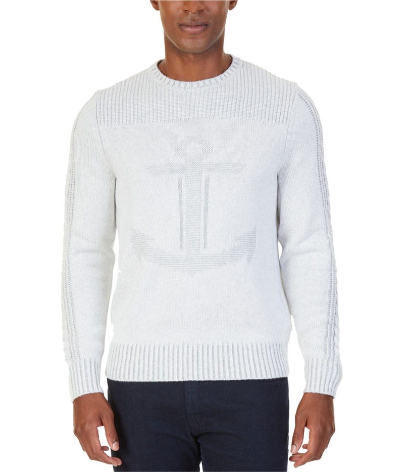 Nautica Mens Intarsia Anchor Pullover Sweater