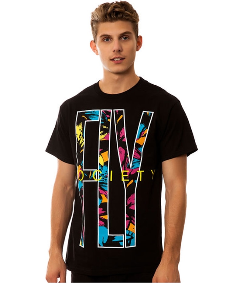 Fly Society Mens The Fly Away Paradise Graphic T-Shirt