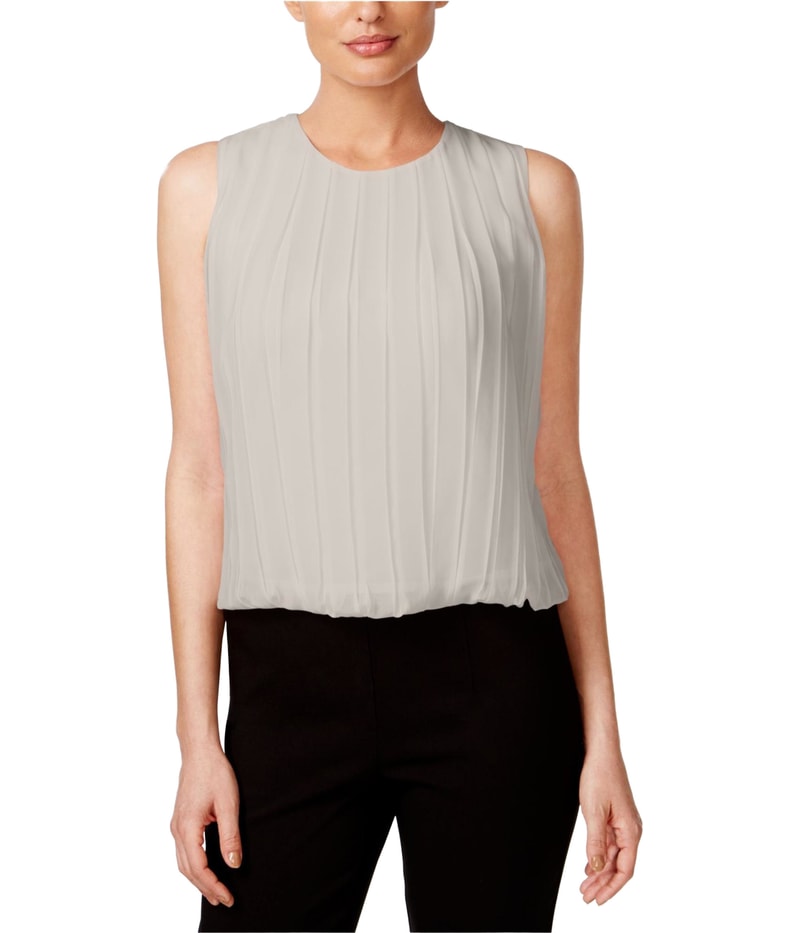 Calvin Klein Womens Pleated Sleeveless Blouse Top