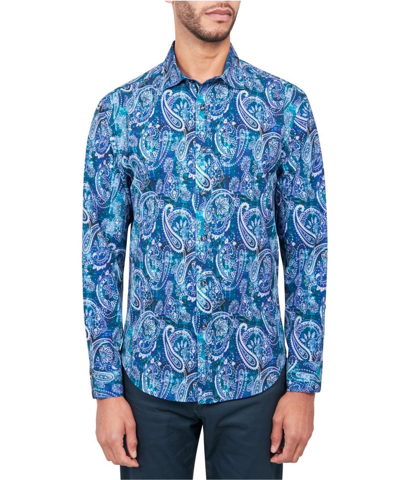 Society of Threads Mens Performance Stretch Button Up Shirt