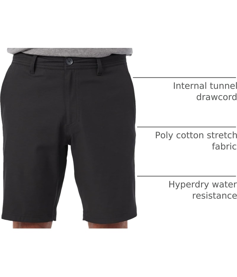 O’Neill Mens 19” Hybrid Casual Walking Shorts in Black, view 6