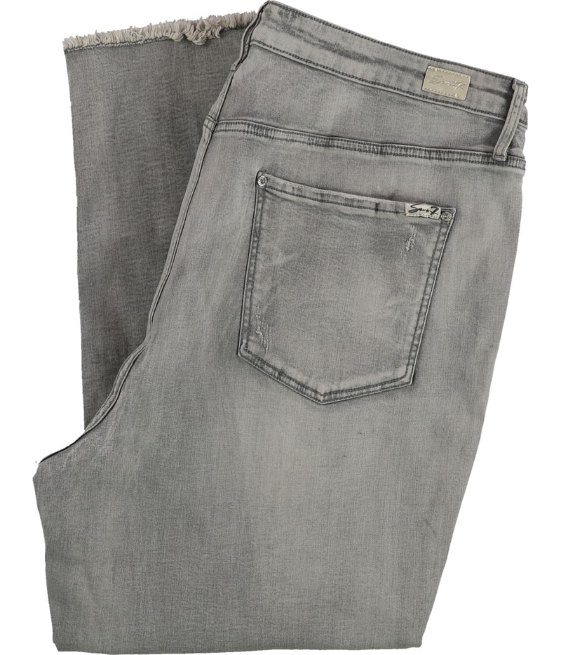 Seven 7 Womens Distressed Tapered Skinny Jeans, view 2