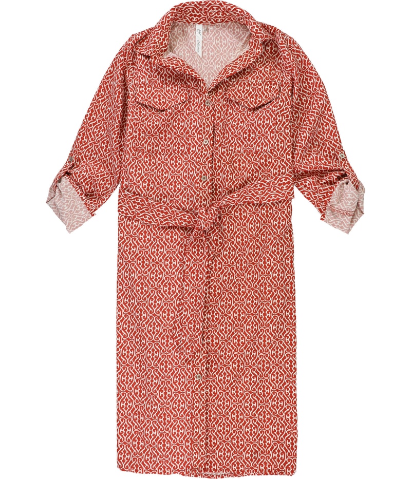 NY Collection Womens Abstract Shirt Dress