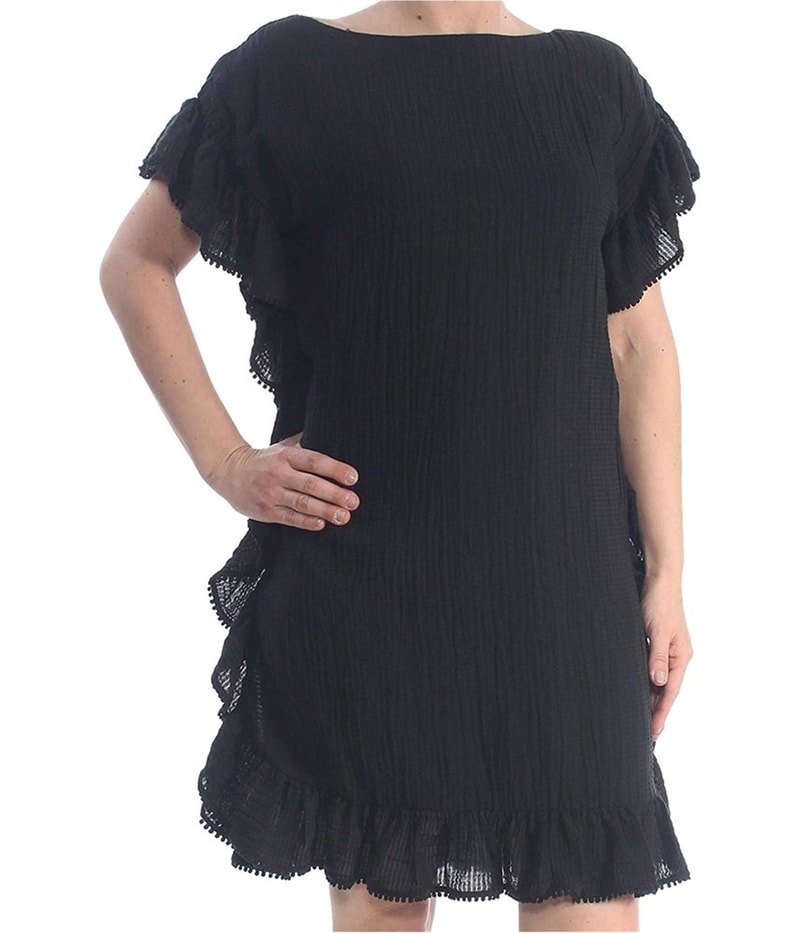 Rachel Zoe Womens Flounce Trim Shift Dress