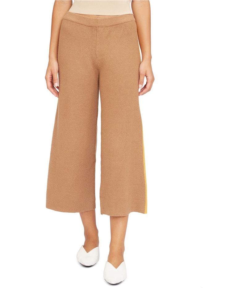 Lucy Paris Womens Wide Leg Tapered Cropped Capri Casual Pants